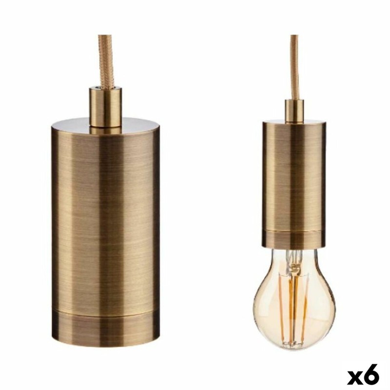 Ceiling Light Golden Metal 60 W 11,5 x 12 x 11,5 cm (6 Units)