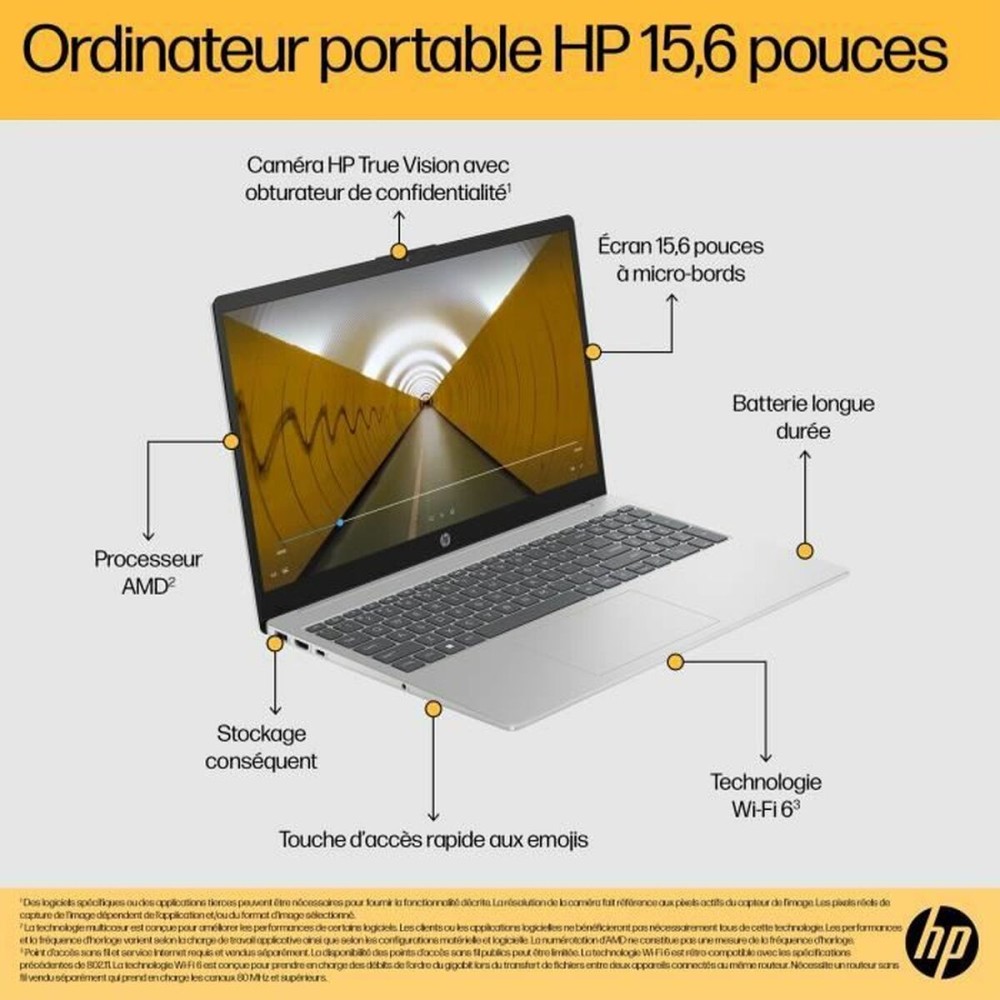 Laptop HP FC0071NF 15,6" ryzen 5-7520u 16 GB RAM 512 GB SSD Azerty Französisch