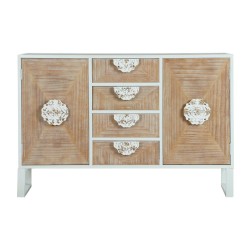 Buffet DKD Home Decor Sapin Métal Blanc 120 x 35 x 80 cm