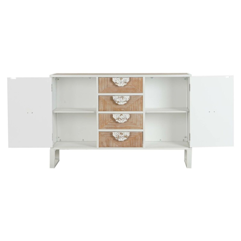 Buffet DKD Home Decor Sapin Métal Blanc 120 x 35 x 80 cm