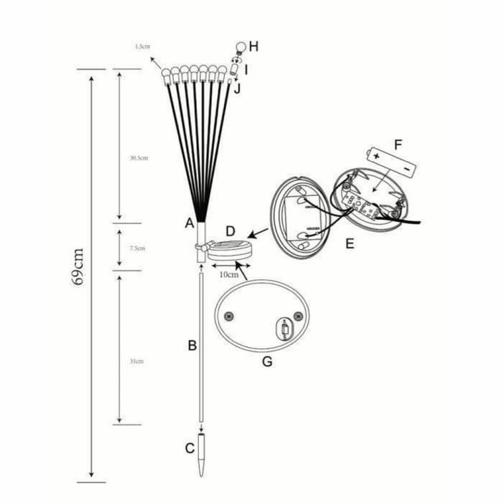 Borne de jardin solaire Galix G4435