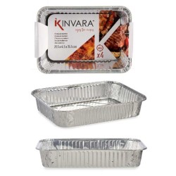 Küchenschüsseln-Set Kinvara 17234 Aluminium 22 x 15,6 x 4,8 cm Einwegartikel (12 Stück)