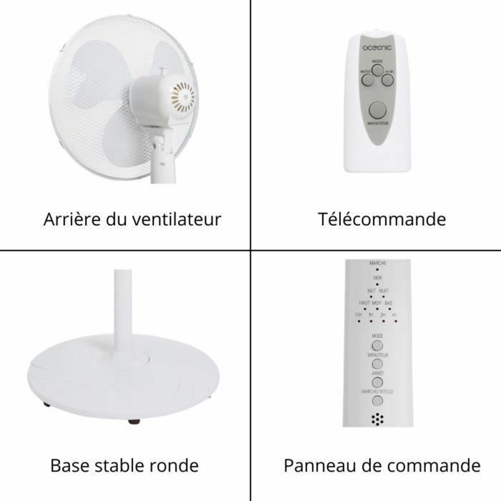 Ventilateur sur Pied Oceanic 684161 Blanc 45 W