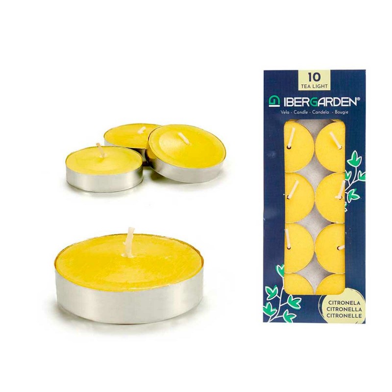 Ensemble de Bougies Ibergarden HL-1010CIT Jaune Métal Cire Citronnelle (24 Unités)