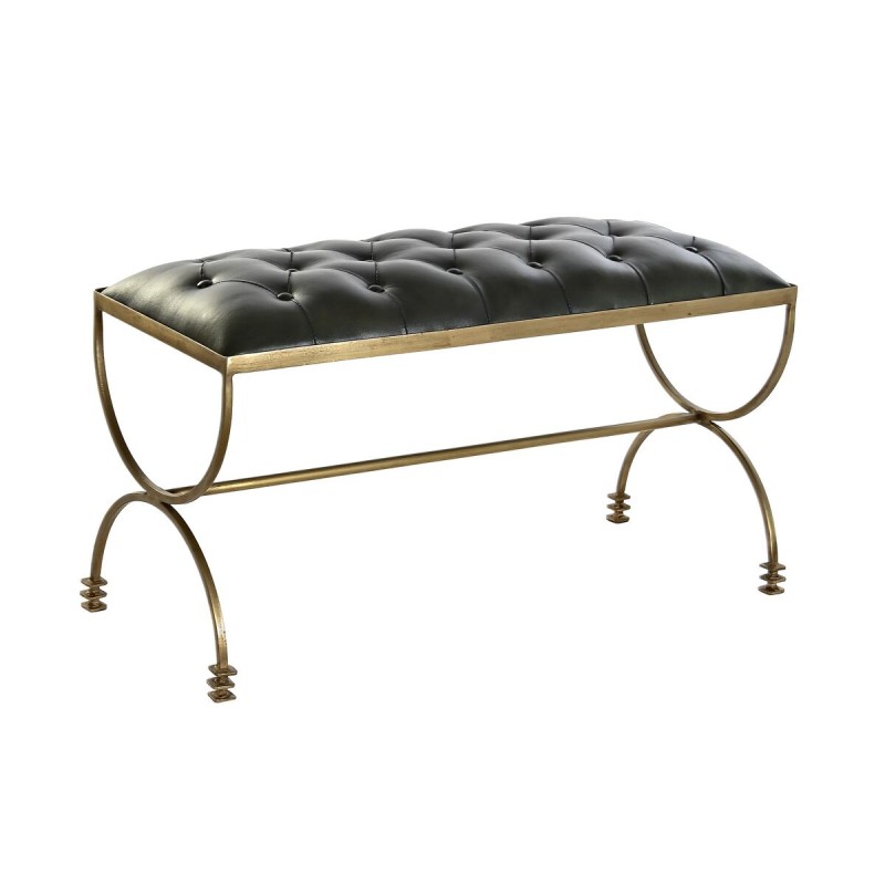 Bettfußbank DKD Home Decor 90 x 38 x 52 cm Gold Metall grün Metallic