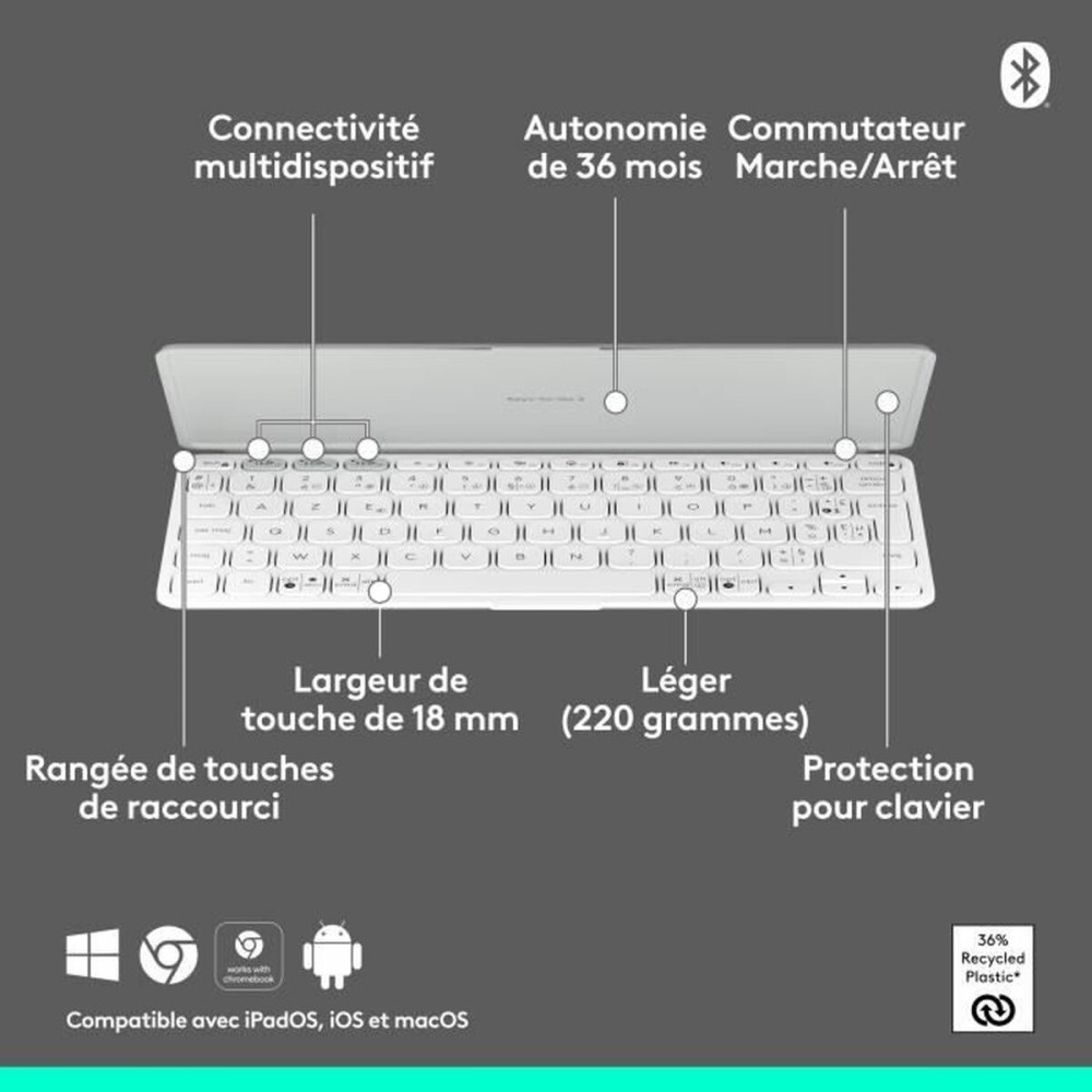 Housse pour iPad + Clavier Logitech Keys-to-Go 2