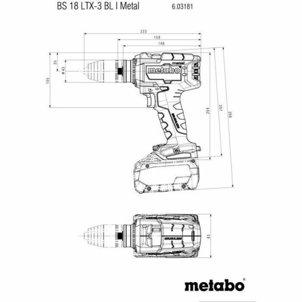 Screwdriver Metabo BS 18 LTX-3 BL I