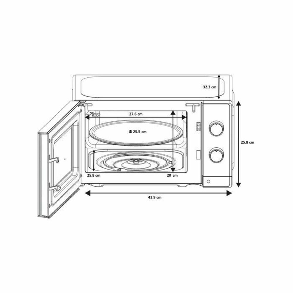 Microwave Oceanic OCAMO20B12 Black 20 L