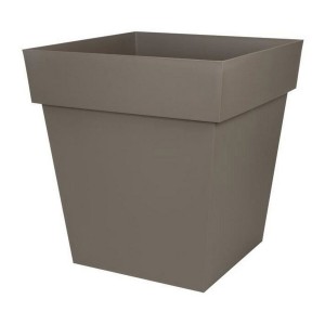 Plant pot EDA Tuscan Taupe Plastic Squared Ø 50 cm (49,5 x 49,5 x 52,5 cm)