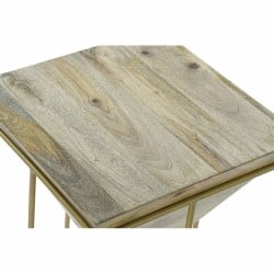 Beistelltisch DKD Home Decor natürlich Gold Metall Mango-Holz (40 x 40 x 45 cm)