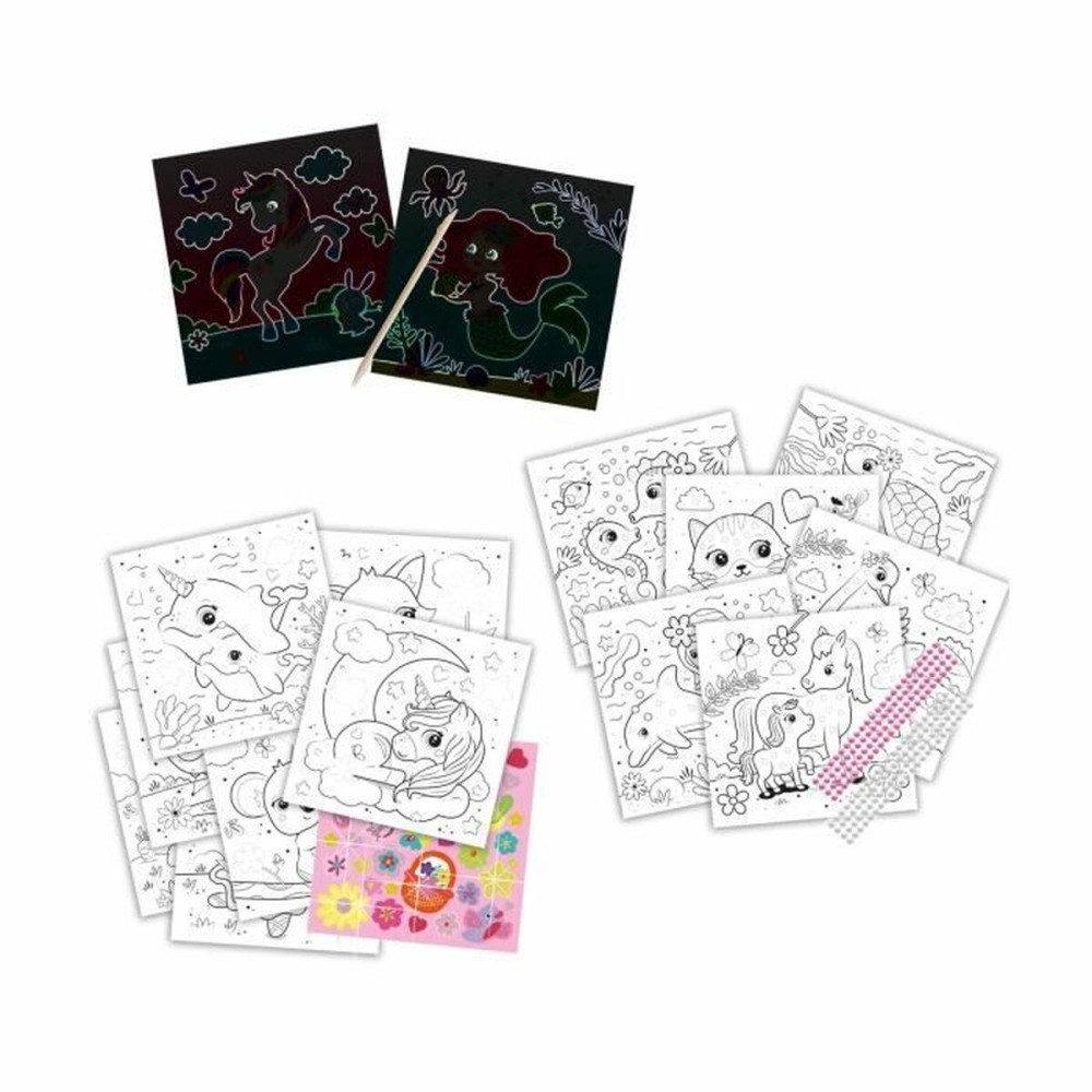 Dessins à peindre SES Creative Activity Colouring Book Lot d'autocollants Cahier 3-en-1