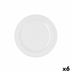 Assiette à dessert Bidasoa Glacial Ala Estrch Blanc Céramique 20 cm (6 Unités) (Pack 6x)