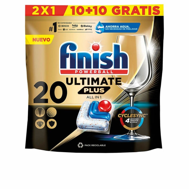 Tabs für Spülmaschine Finish Ultimate Plus (20 Stück)