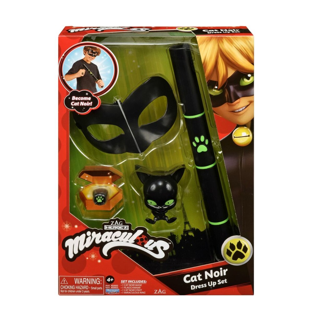 Déguisement pour Enfants Miraculous: Tales of Ladybug & Cat Noir Transformation Set - Cat Noir 4 Pièces Noir Multicouleur