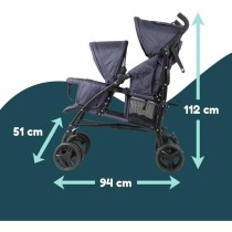 Poussette pour bébé Bambisol Double Cane Blue marine