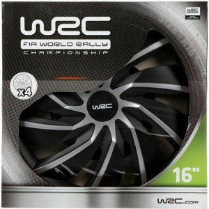 Radkappe WRC WRC 4 Turbo Grau Silberfarben Matte Hinterseite 16" 4 Stücke