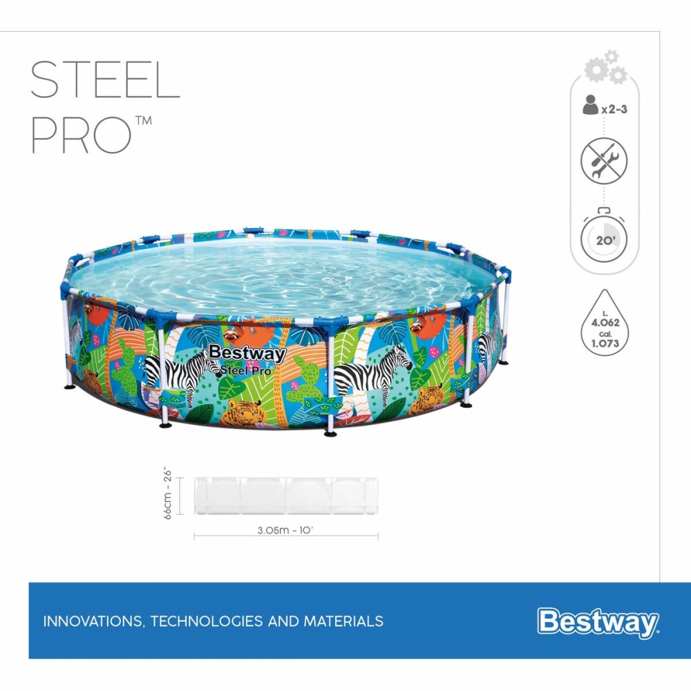 Schwimmbad Abnehmbar Bestway Steel Pro 305 x 66 cm