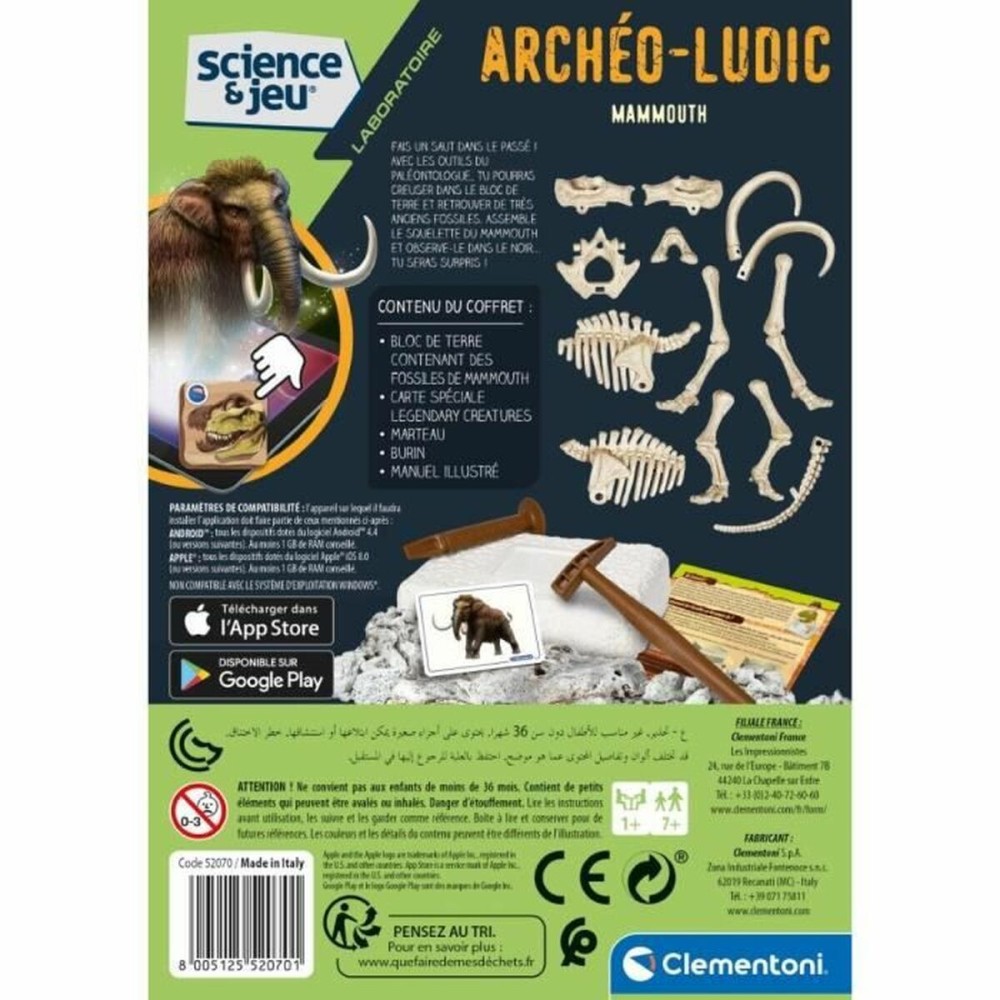 Wissenschaftsspiel Clementoni Archéo Ludic Mammoth Fluoreszierend