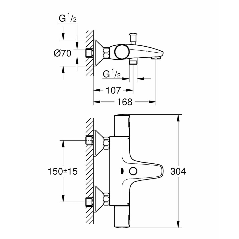 Two-handle Faucet Grohe Brass