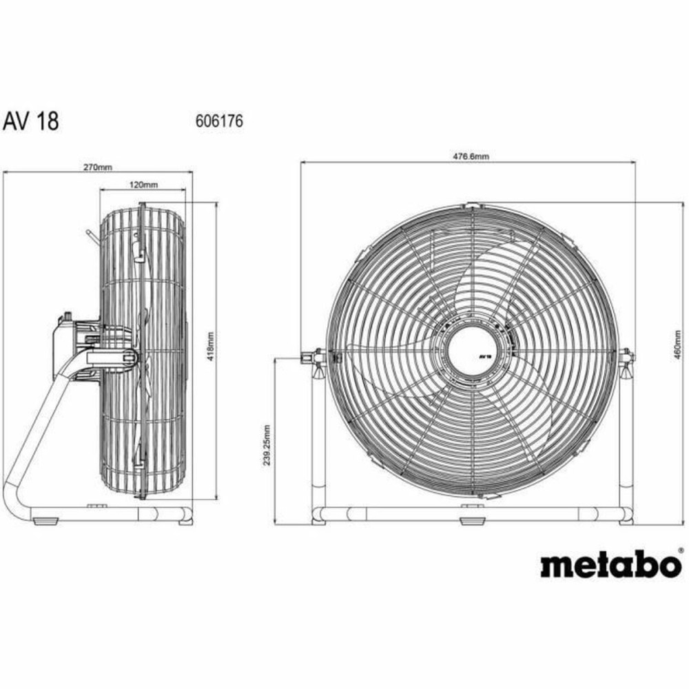 Floor Fan Metabo AV 18 White