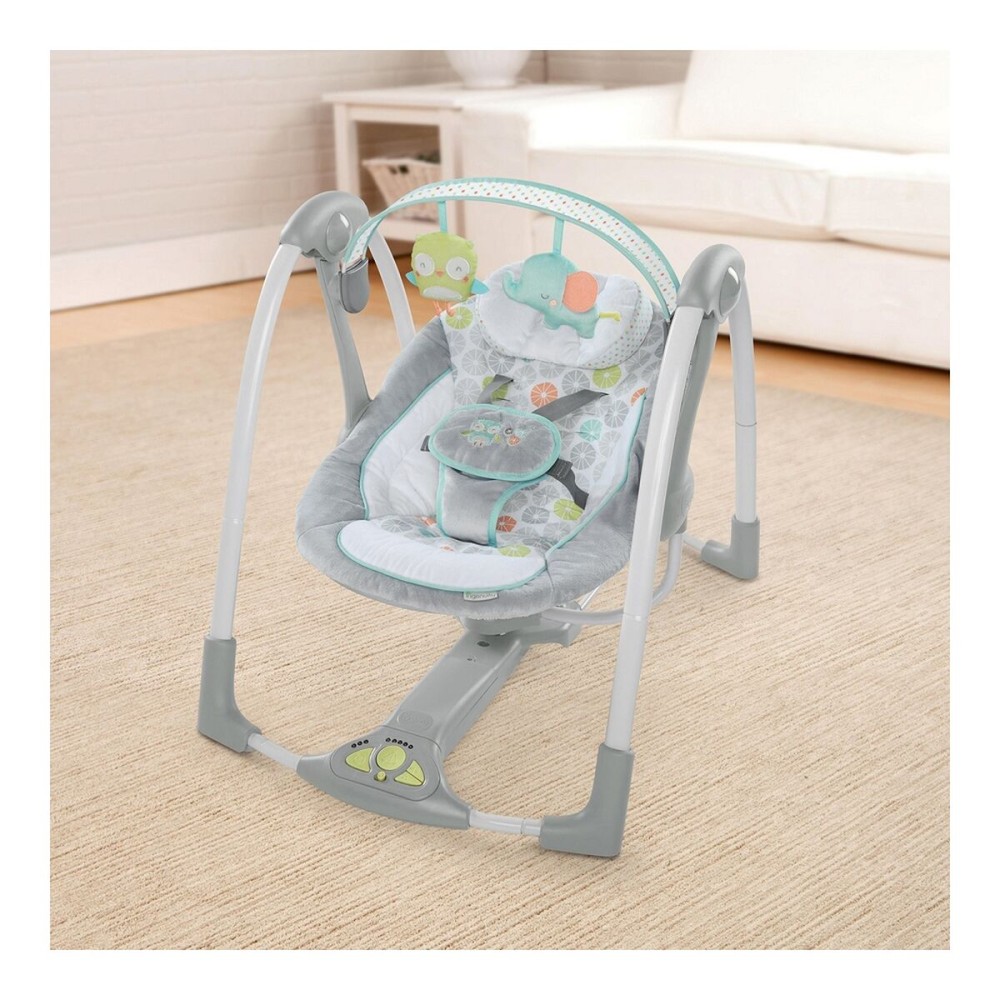 Rocking Chair Ingenuity Compact Swing - Hugs & Hoots White Grey