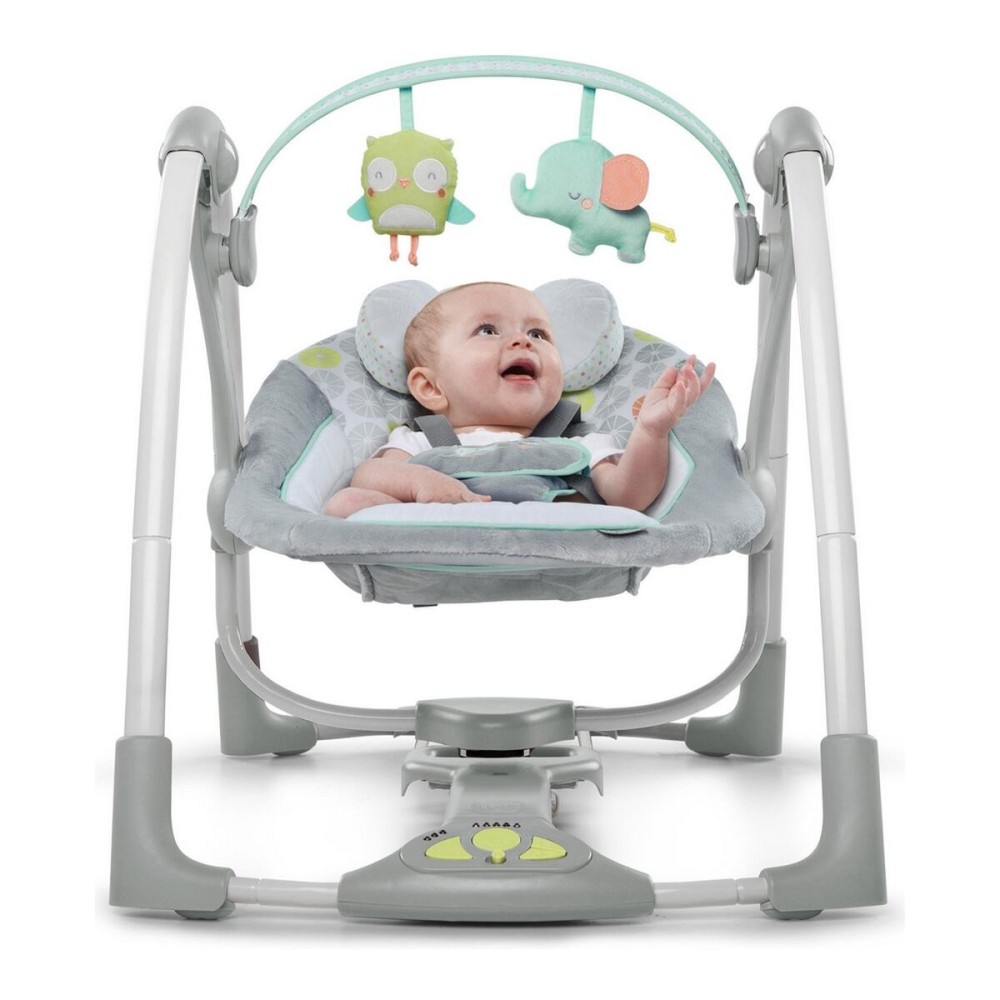 Rocking Chair Ingenuity Compact Swing - Hugs & Hoots White Grey