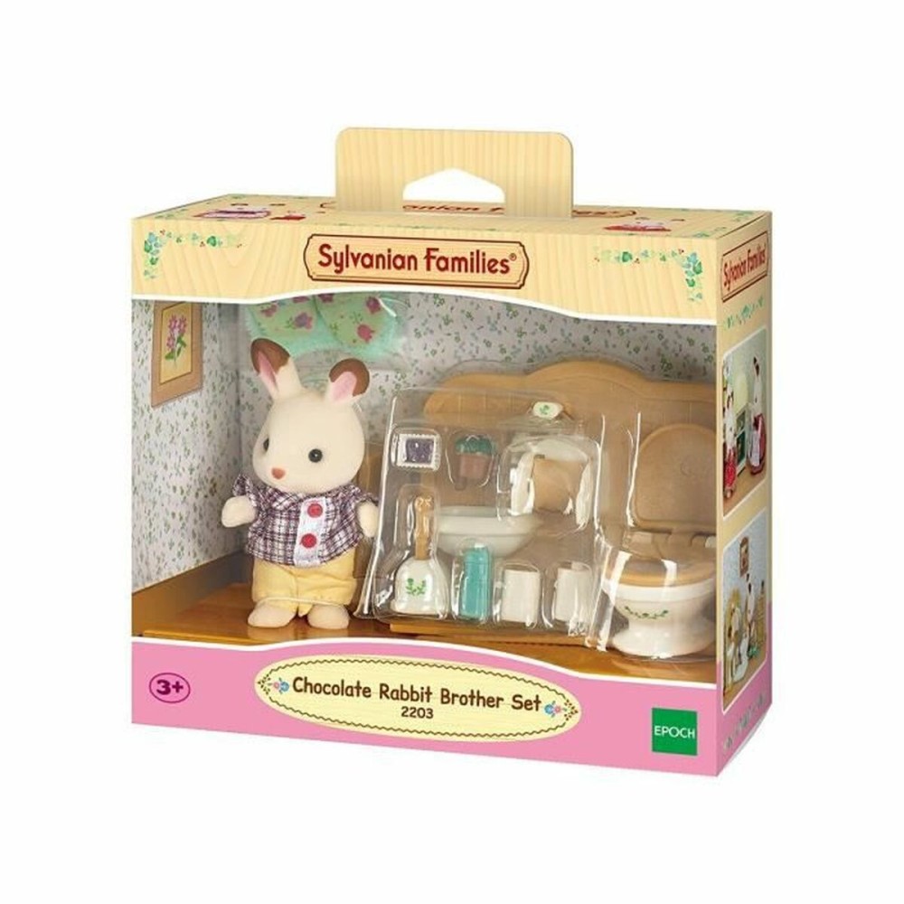 Action Figure Sylvanian Families Chocolate Rabbit and Toilet Set