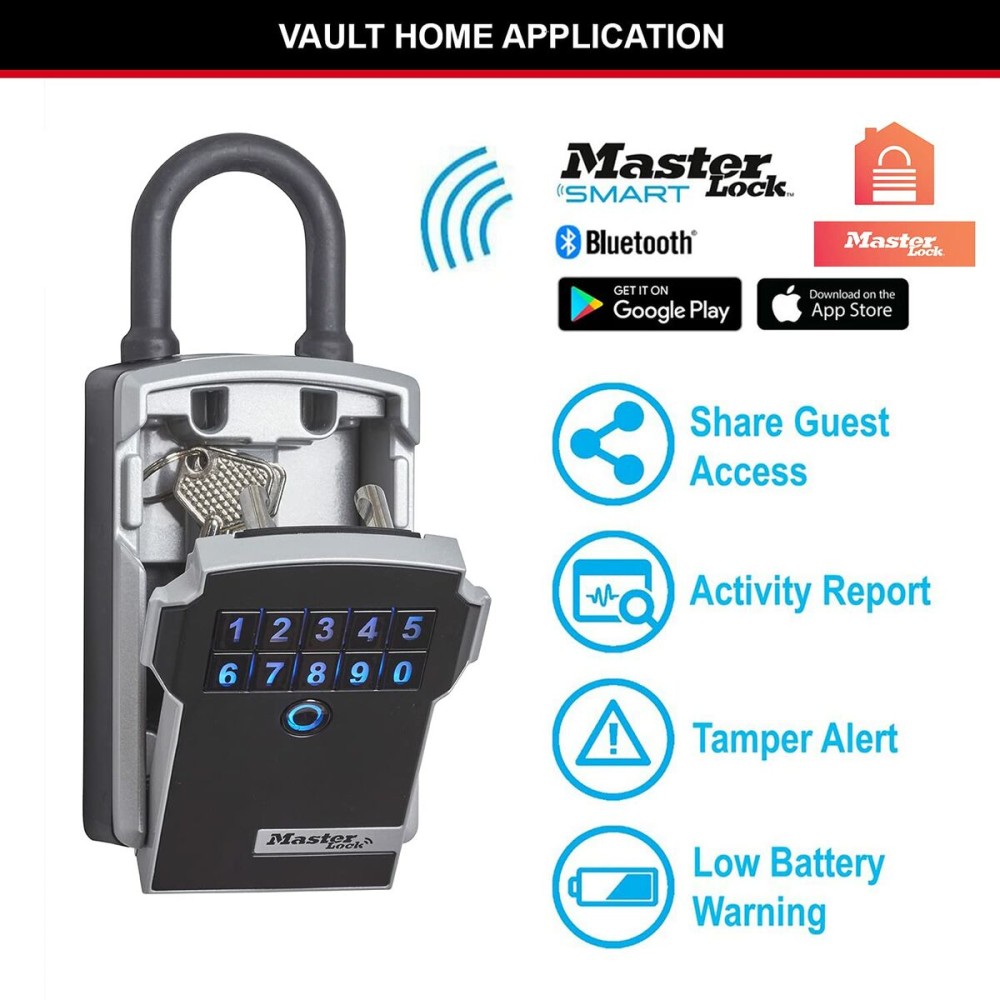 Safety-deposit box Master Lock 5440EURD Keys Black/Silver Zinc 18 x 8 x 6 cm (1 Unit)