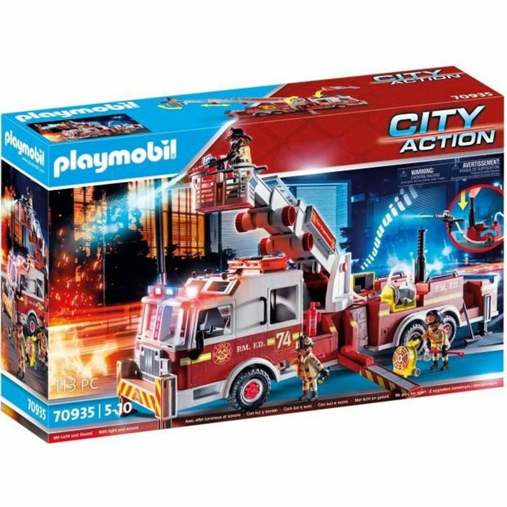 Vehicle Playset   Playmobil Fire Truck with Ladder 70935         113 Pieces  