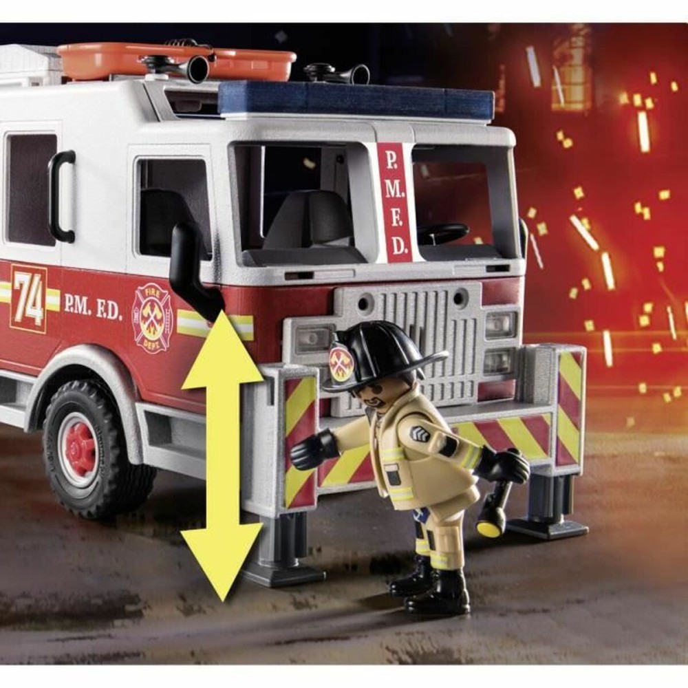 Jeu de Véhicules   Playmobil Fire Truck with Ladder 70935         113 Pièces  