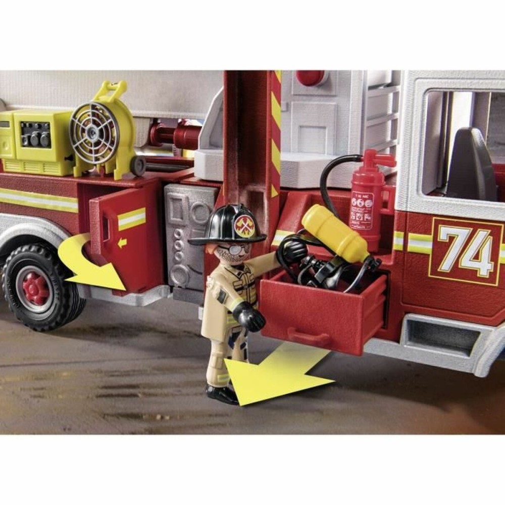 Jeu de Véhicules   Playmobil Fire Truck with Ladder 70935         113 Pièces  