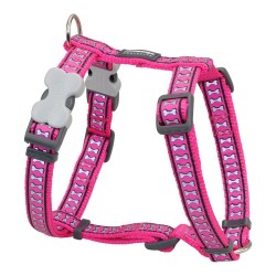 Dog Harness Red Dingo Bone Reflective 25-39 cm Fuchsia