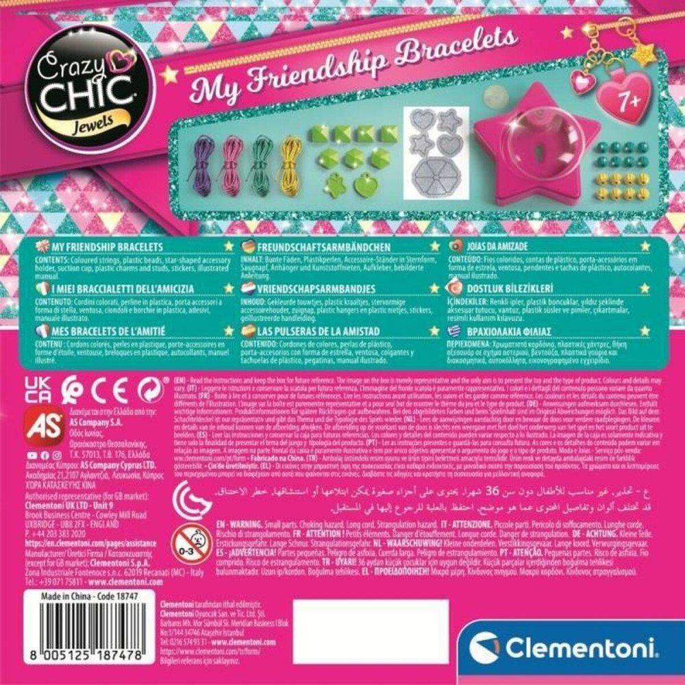 Kit de création de bracelets Clementoni Friendship bracelet creation box Plastique