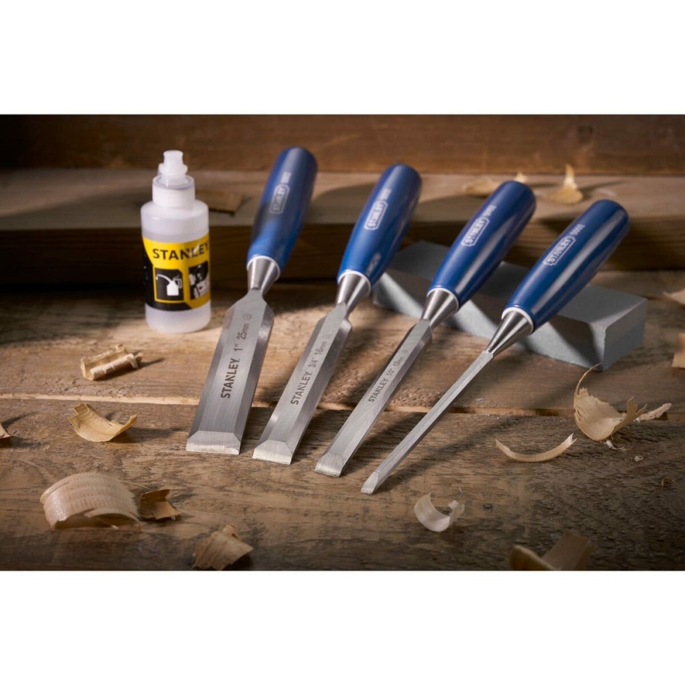 Lot de ciseaux à bois Stanley 5002 Bois 6, 12, 18, 25 mm 4 Pièces