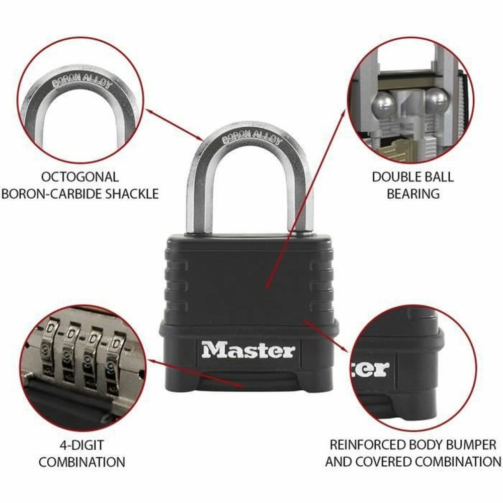 Serrure à combinaison Master Lock M178EURD Acier Zinc Noir