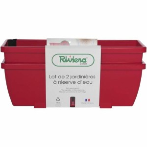 Plant pot Riss RIV1687434768649 Red Plastic Rectangular (2 Units)