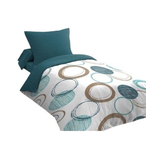 Housse de Couette HOME LINGE PASSION Vert 140 x 200 cm Cercles