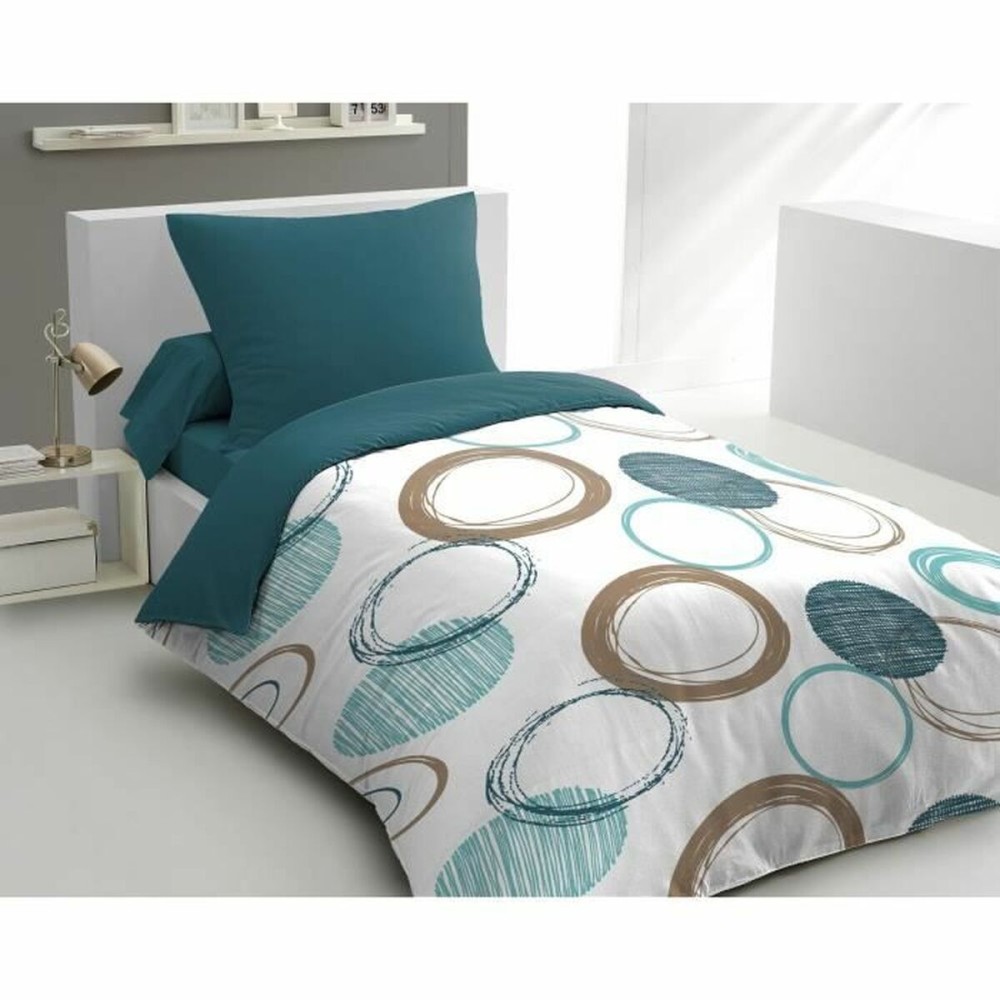 Housse de Couette HOME LINGE PASSION Vert 140 x 200 cm Cercles