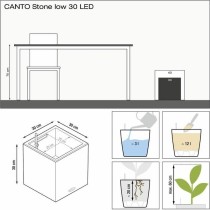 Pot auto-arrosant Lechuza Blanc 30 x 30 cm LED