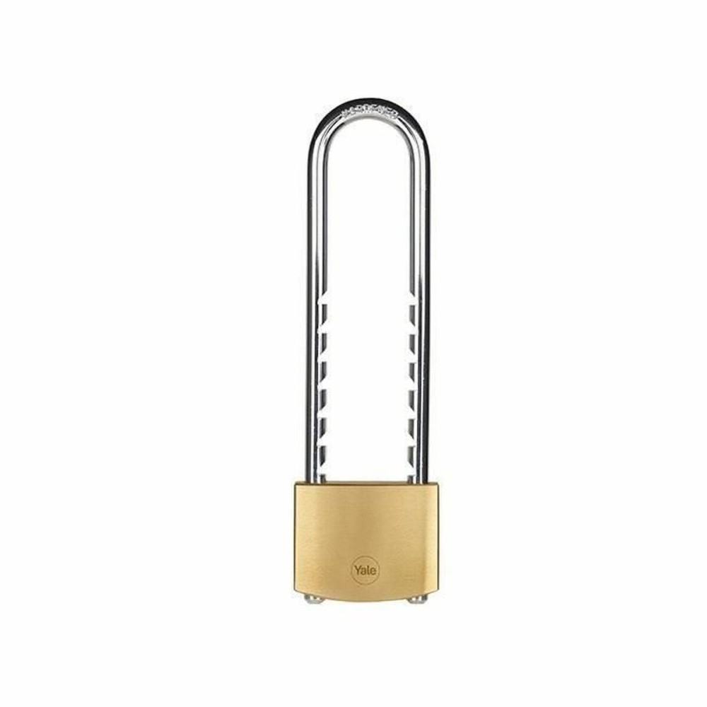 Key padlock Yale Brass Rectangular Golden