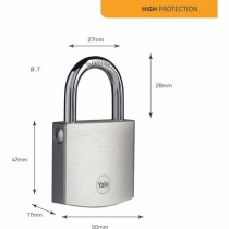 Key padlock Yale Rectangular Silver