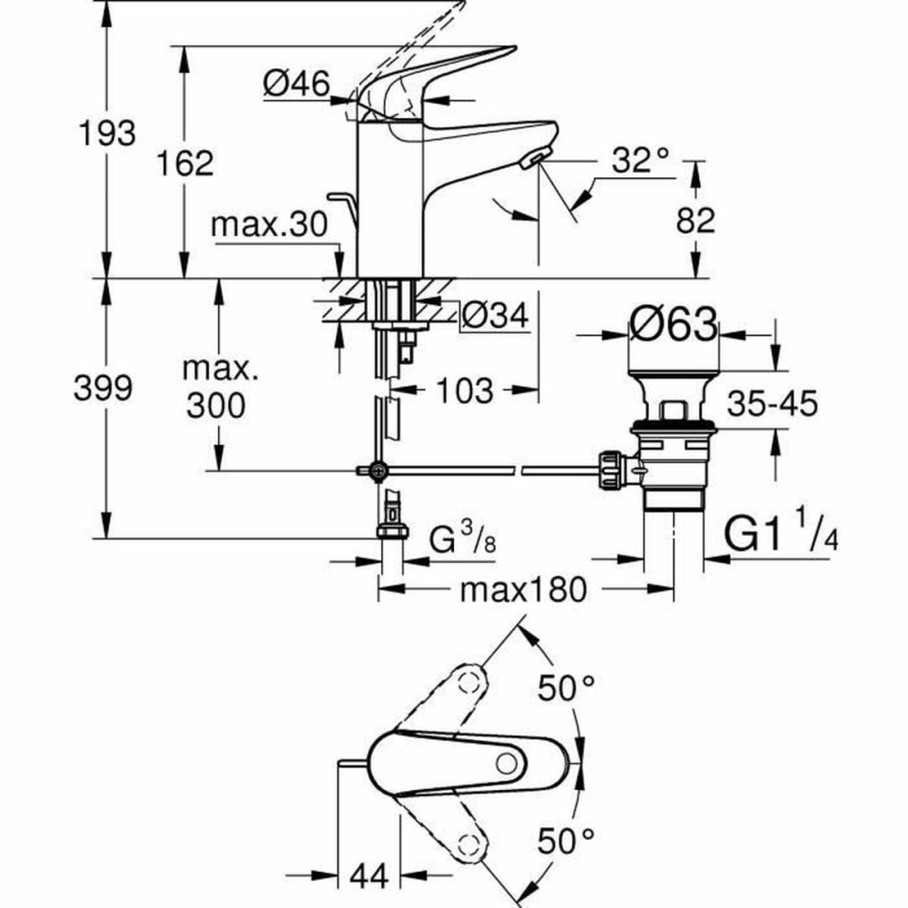 Mischbatterie Grohe Metall