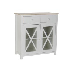 Caisson à Tiroirs DKD Home Decor S3022229 Blanc Naturel Verre Peuplier Cottage 80 x 40 x 85 cm