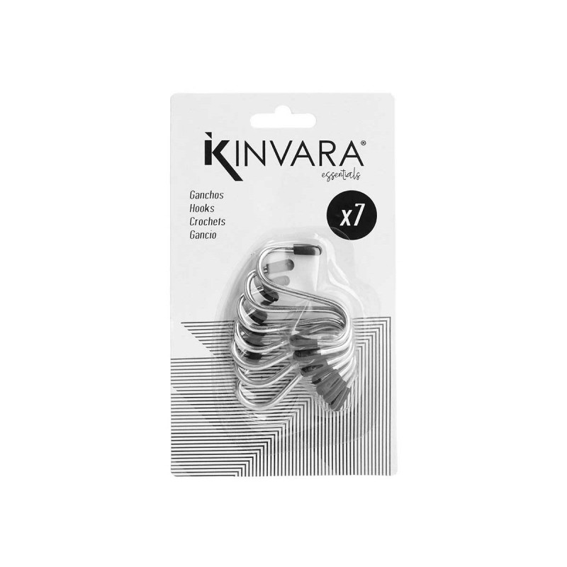 Hook for hanging up Kinvara 376 Silver Metal 4,7 cm Set (12 Units)