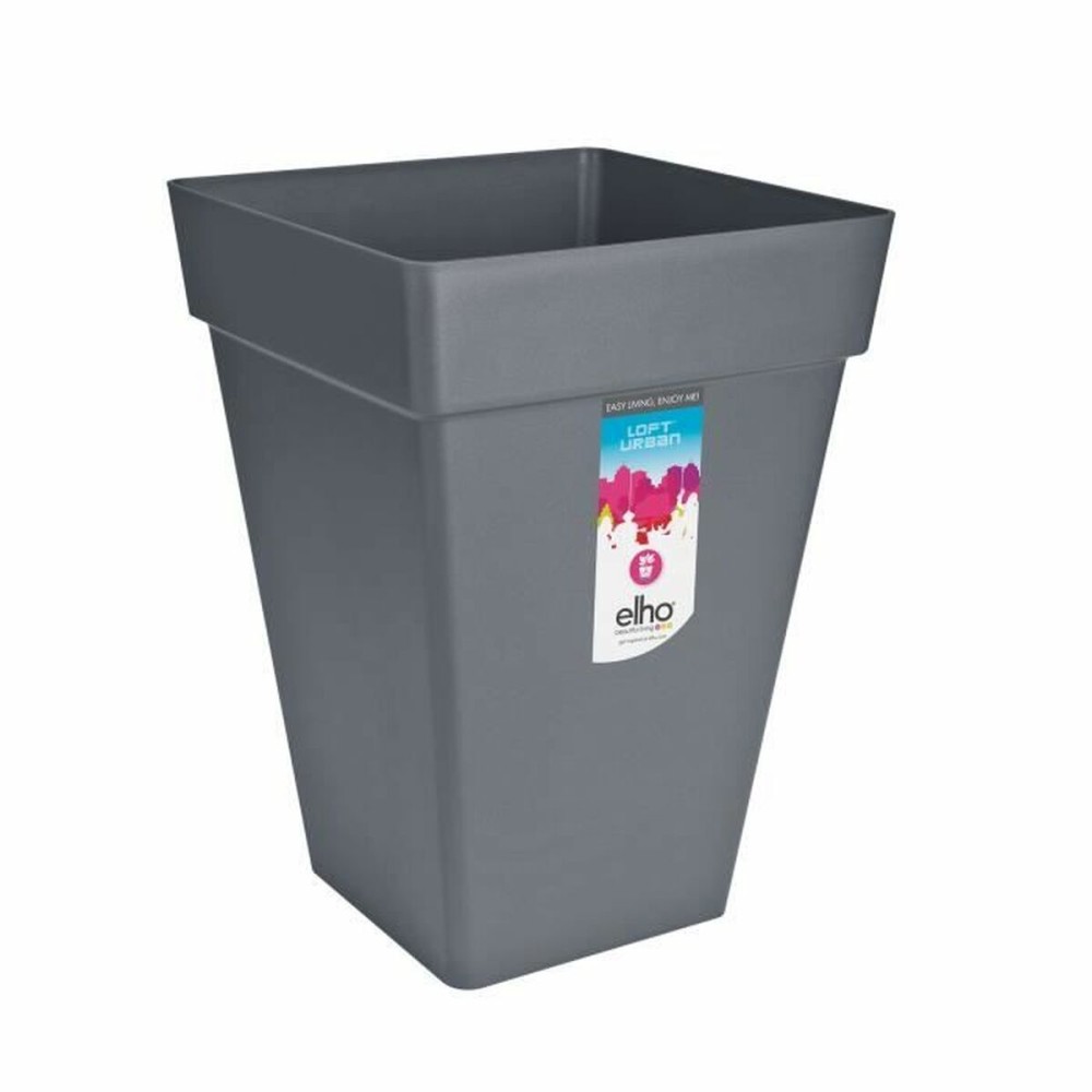 Pot Elho Anthracite polypropylène Plastique Carré Moderne 37 cm