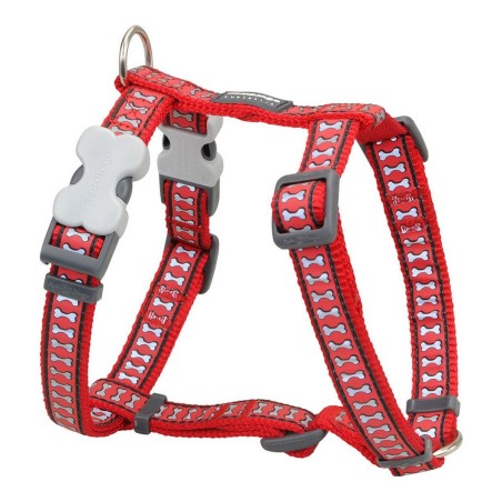 Hundegeschirr Red Dingo Rot Knochen Reflektierend 30-48 cm