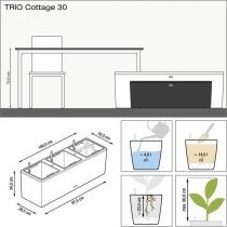 Self-watering flowerpot Lechuza Light grey 100 x 32,5 x 34,5 cm Rectangular