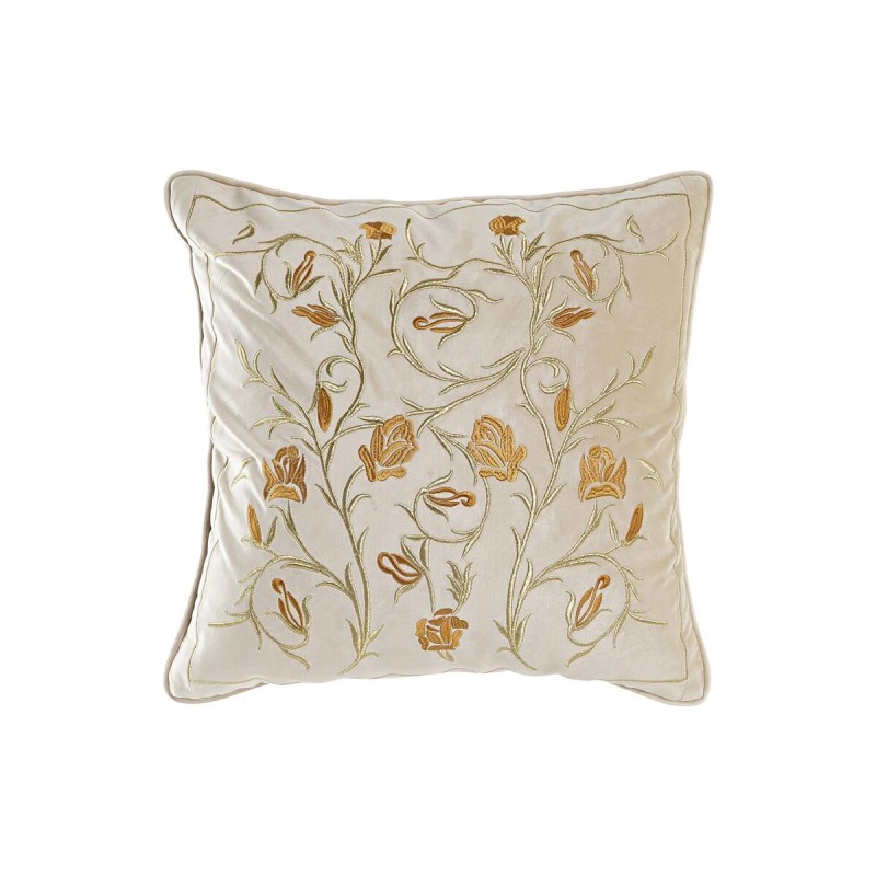 Kissen DKD Home Decor Gold 45 x 10 x 45 cm Blomster