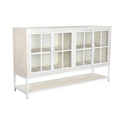 Buffet DKD Home Decor 170 x 45 x 100 cm Métal Blanc Bois de manguier