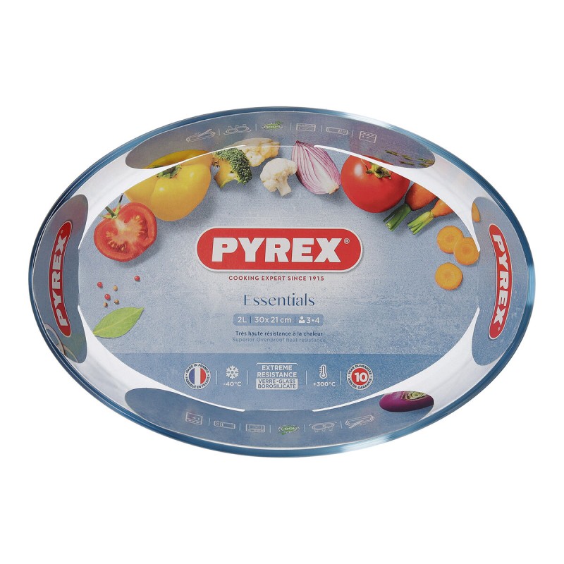 Ofenschüssel Pyrex Classic Vidrio Durchsichtig Glas Oval 30 x 21 x 7 cm (4 Stück)